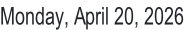 Monday, April 20, 2026