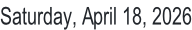 Saturday, April 18, 2026